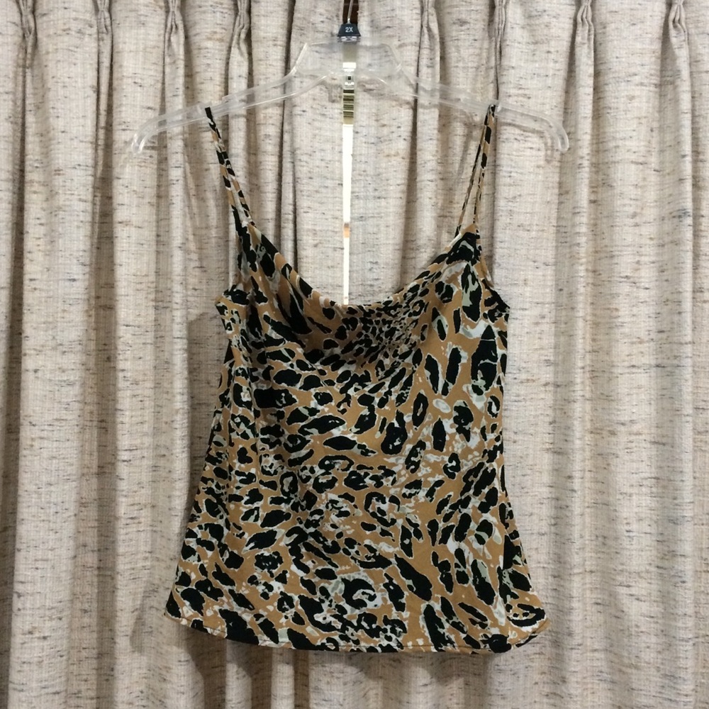Topshop Cowlneck Animal Print Cami